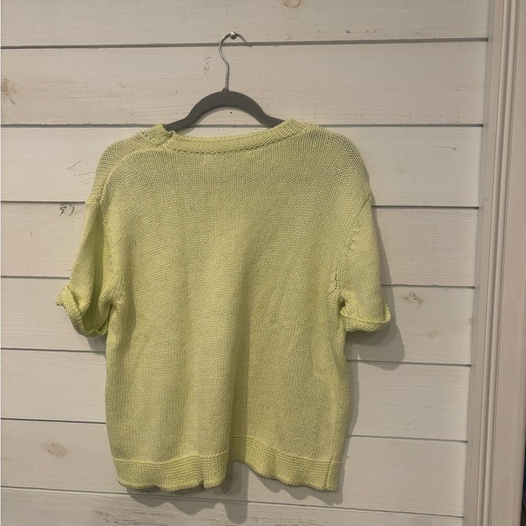 Rachel Roy Lime Green Knit Short Sleeve Sweater - Picture 8 of 10